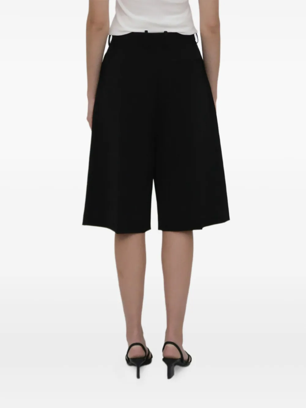 Rosetta Getty Geplooide shorts Zwart