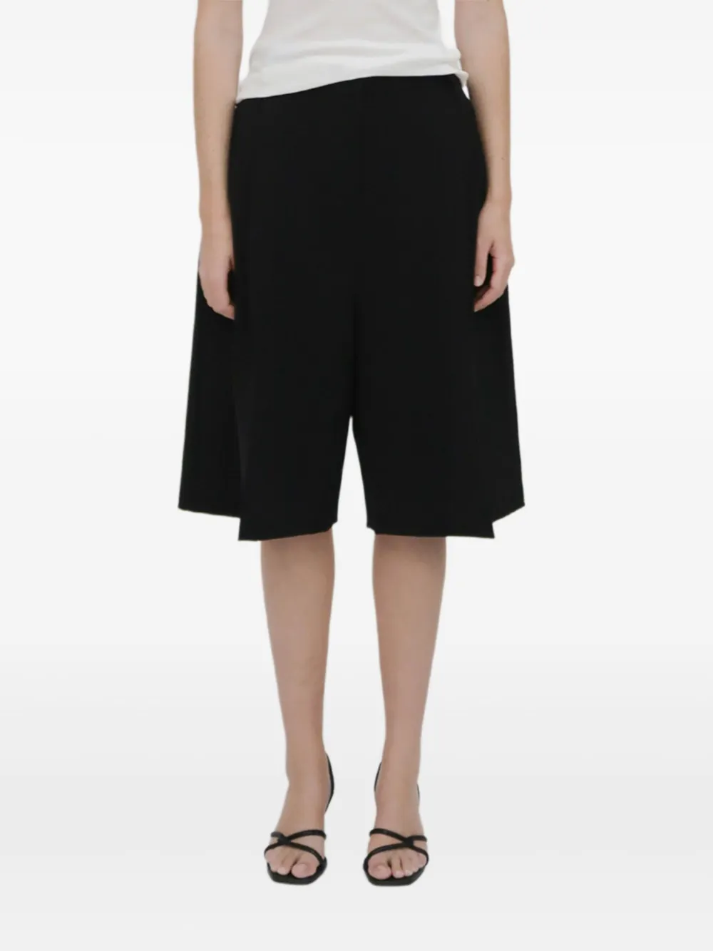 Rosetta Getty Geplooide shorts Zwart