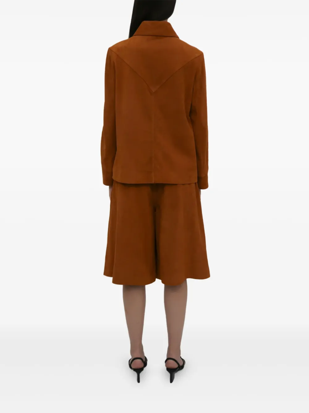 Rosetta Getty Geplooide suède shorts Bruin