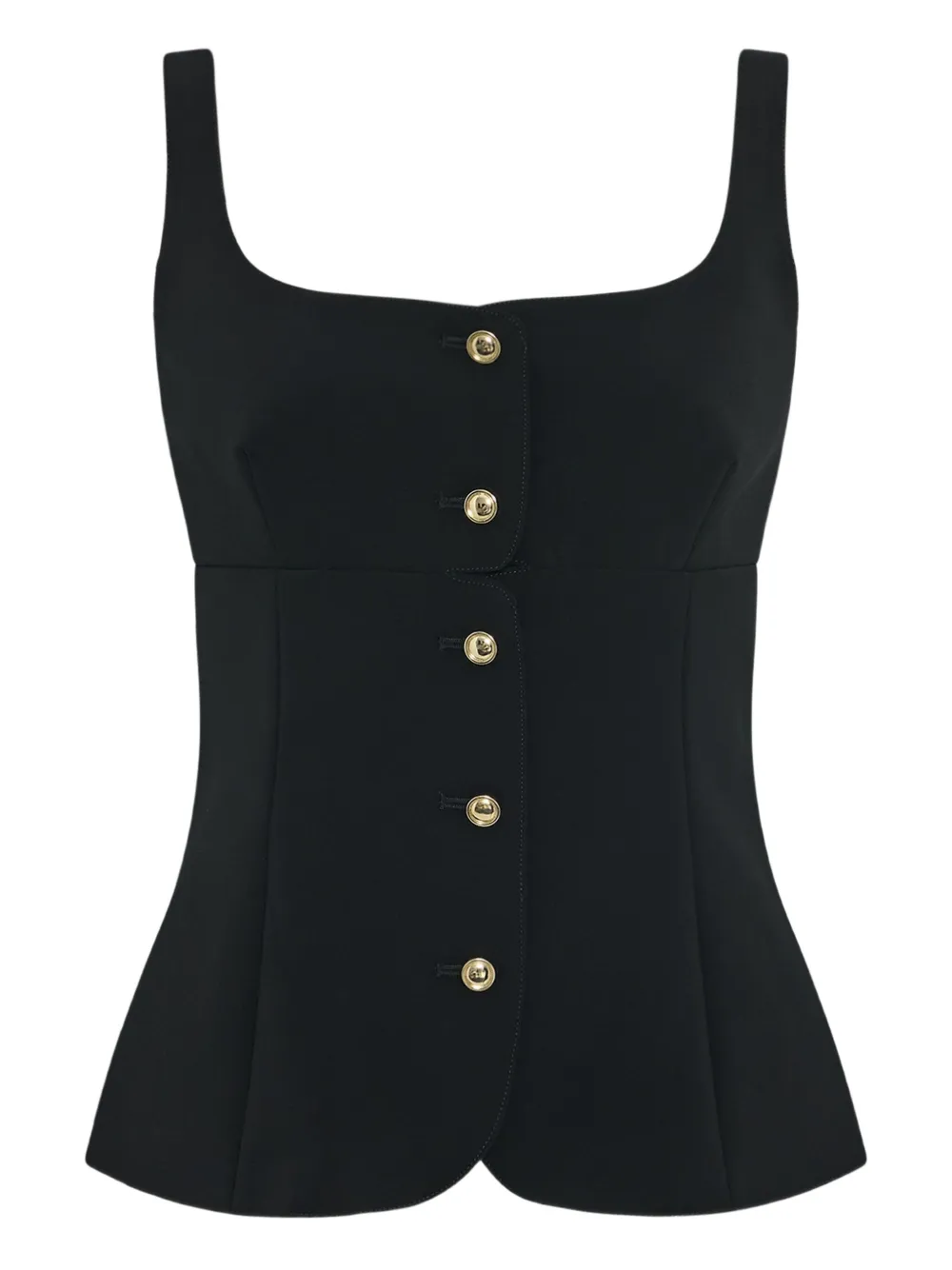buttoned-up top