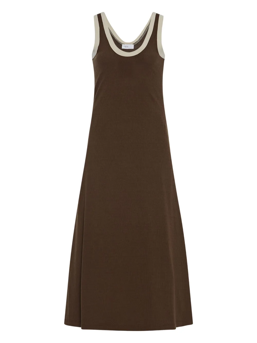 Rosetta Getty Geribbelde midi-jurk Bruin