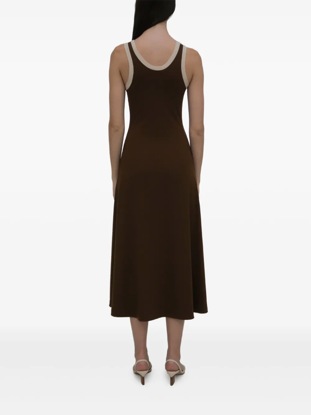 Rosetta Getty Geribbelde midi-jurk Bruin