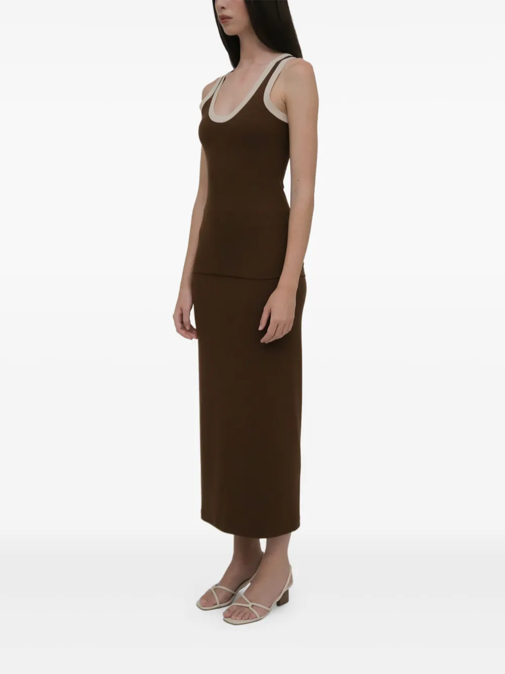 Rosetta Getty Top met contrasterende afwerking Bruin