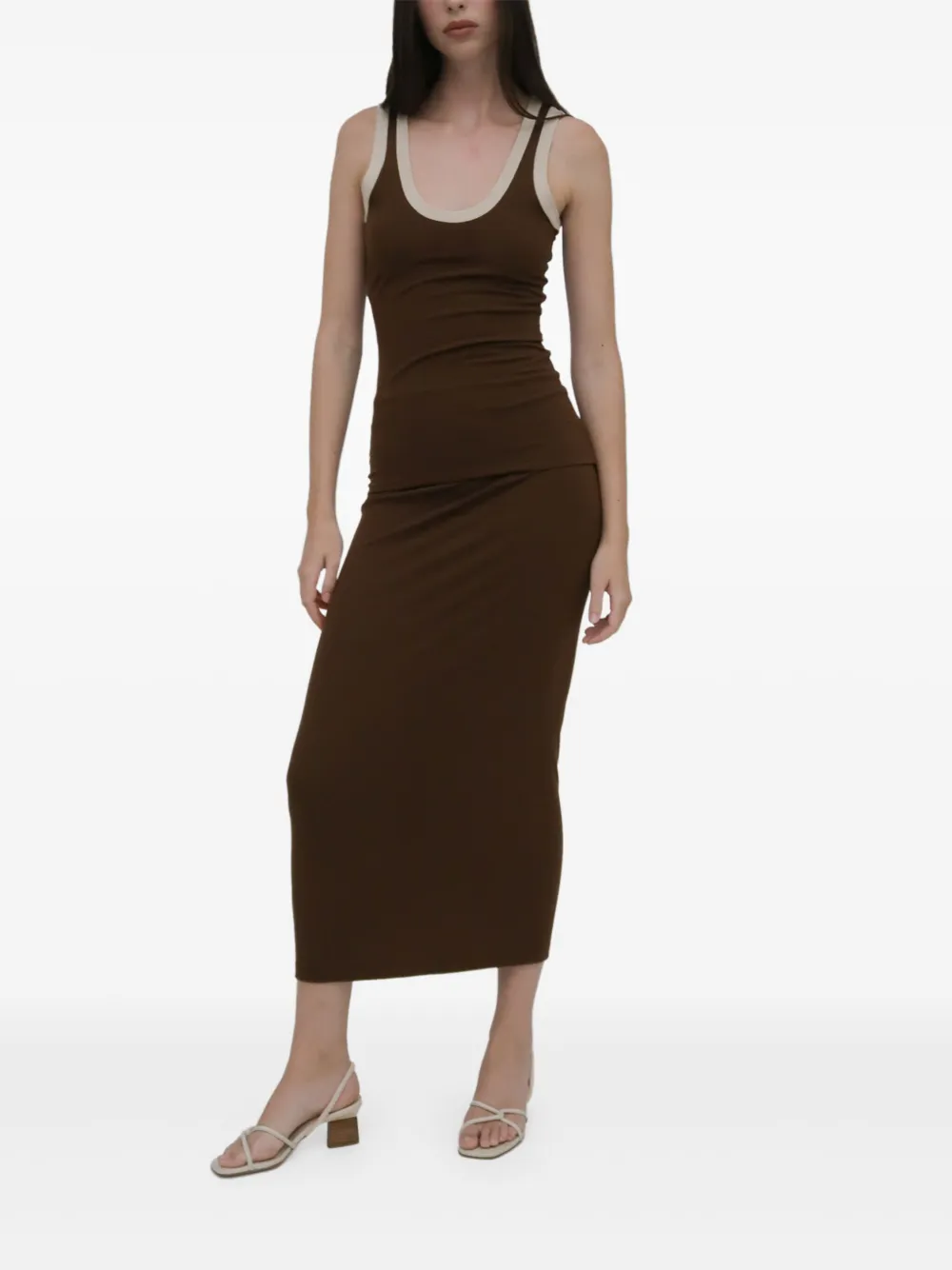 Rosetta Getty Top met contrasterende afwerking Bruin