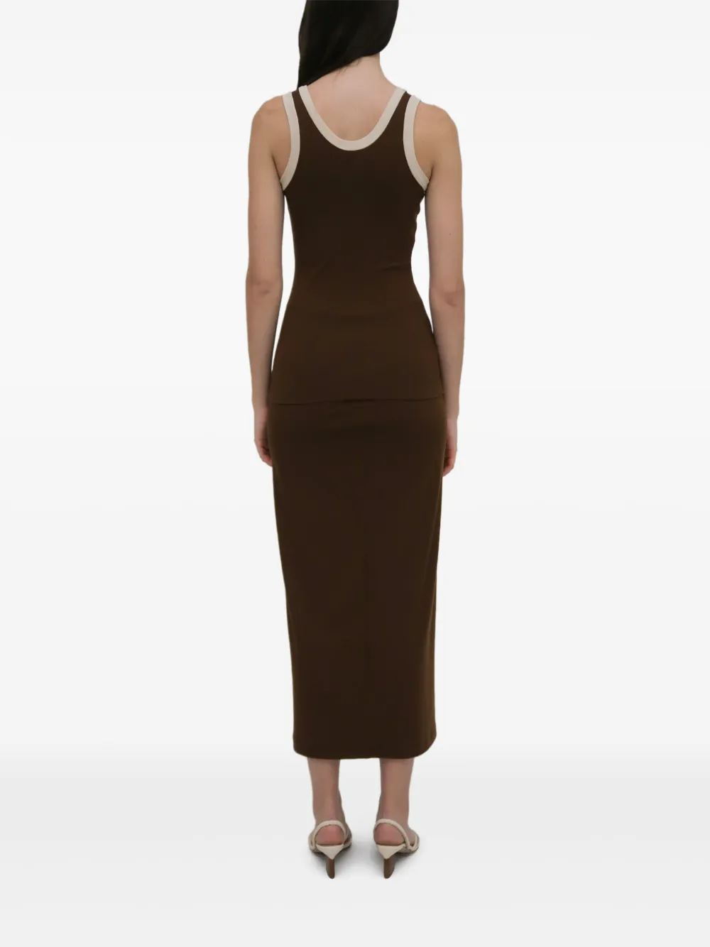Rosetta Getty Top met contrasterende afwerking Bruin