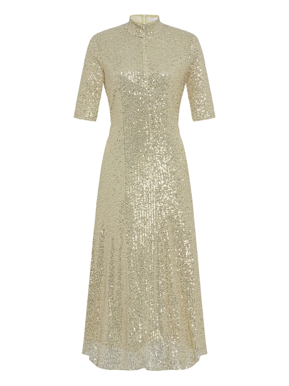 Rosetta Getty Midi-jurk met col en pailletten Beige
