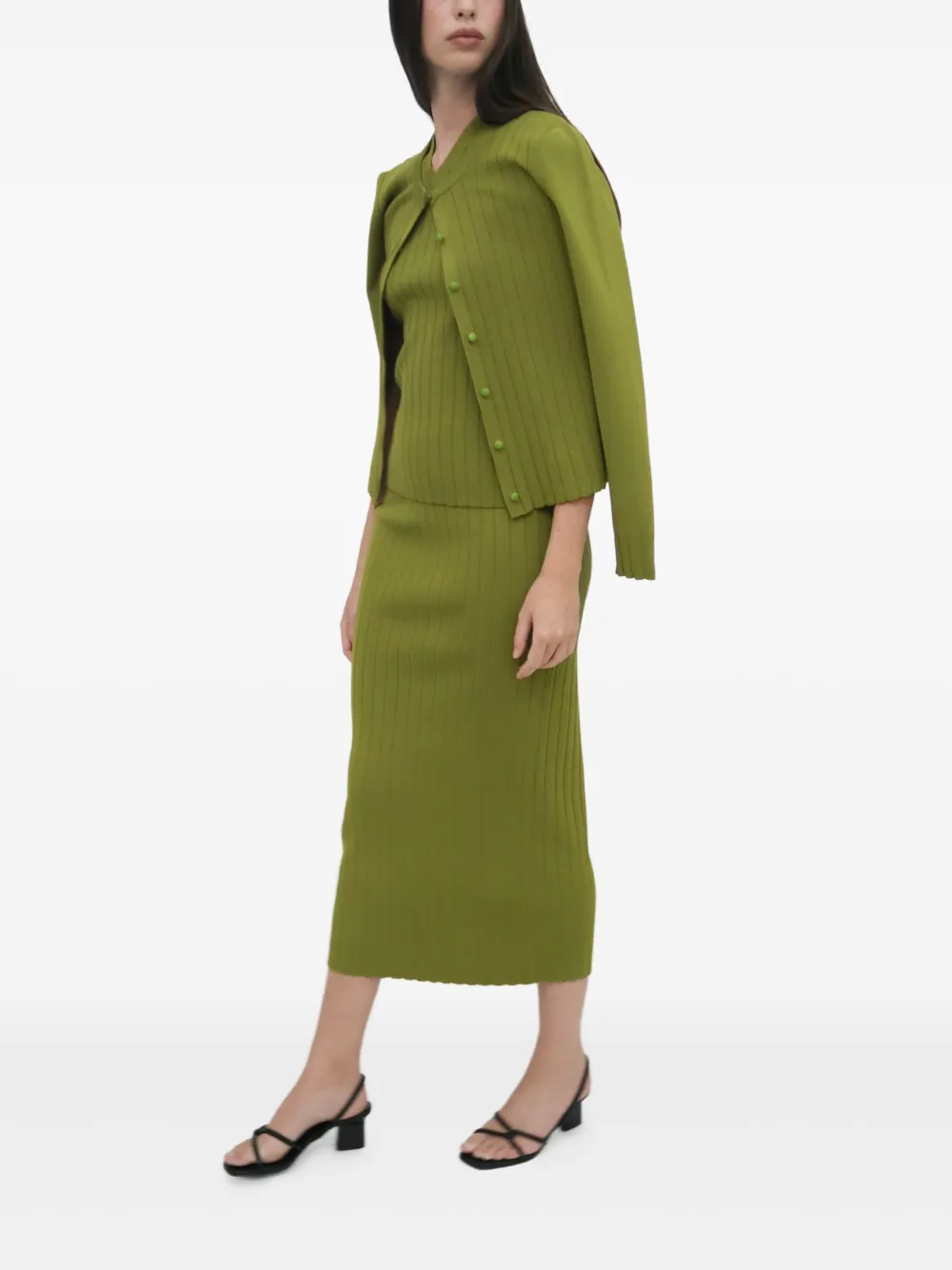 Rosetta Getty Ribgebreid vest Groen
