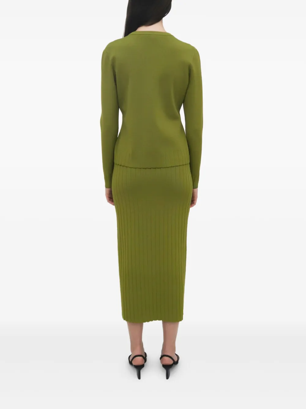 Rosetta Getty Ribgebreid vest Groen