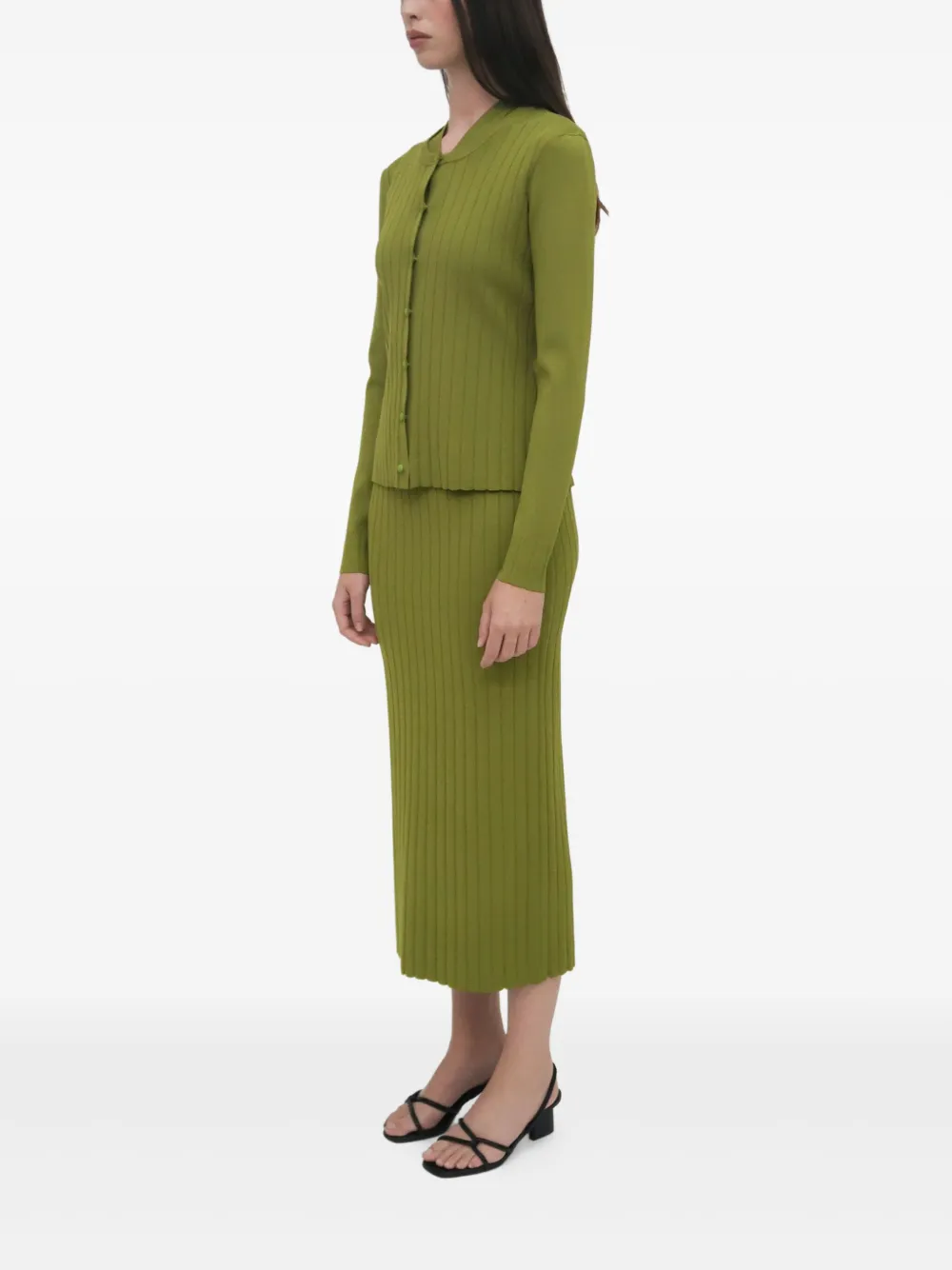 Rosetta Getty Ribgebreid vest Groen
