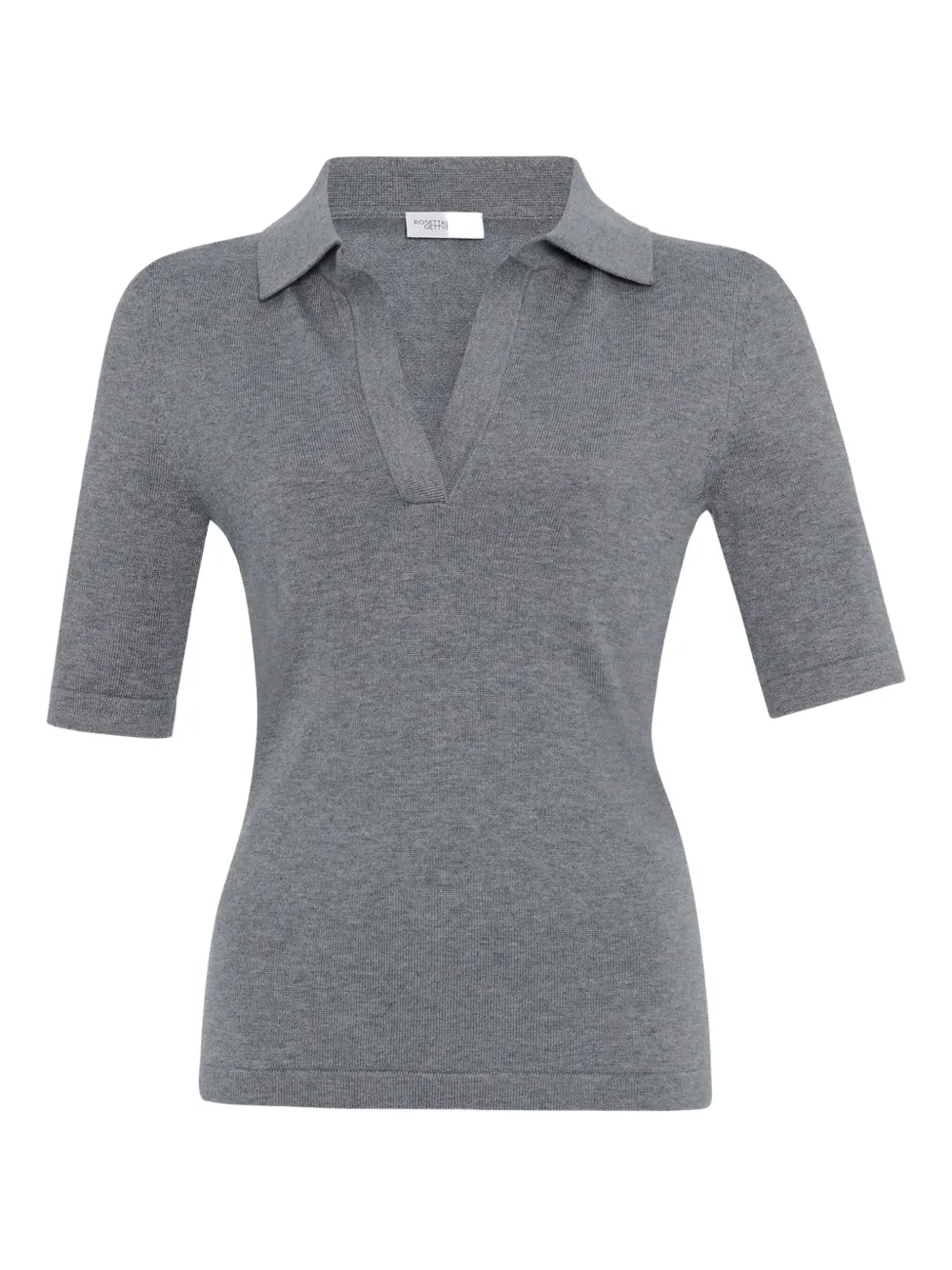 Rosetta Getty wingtip-collar short-sleeve top | Grey | Image 1