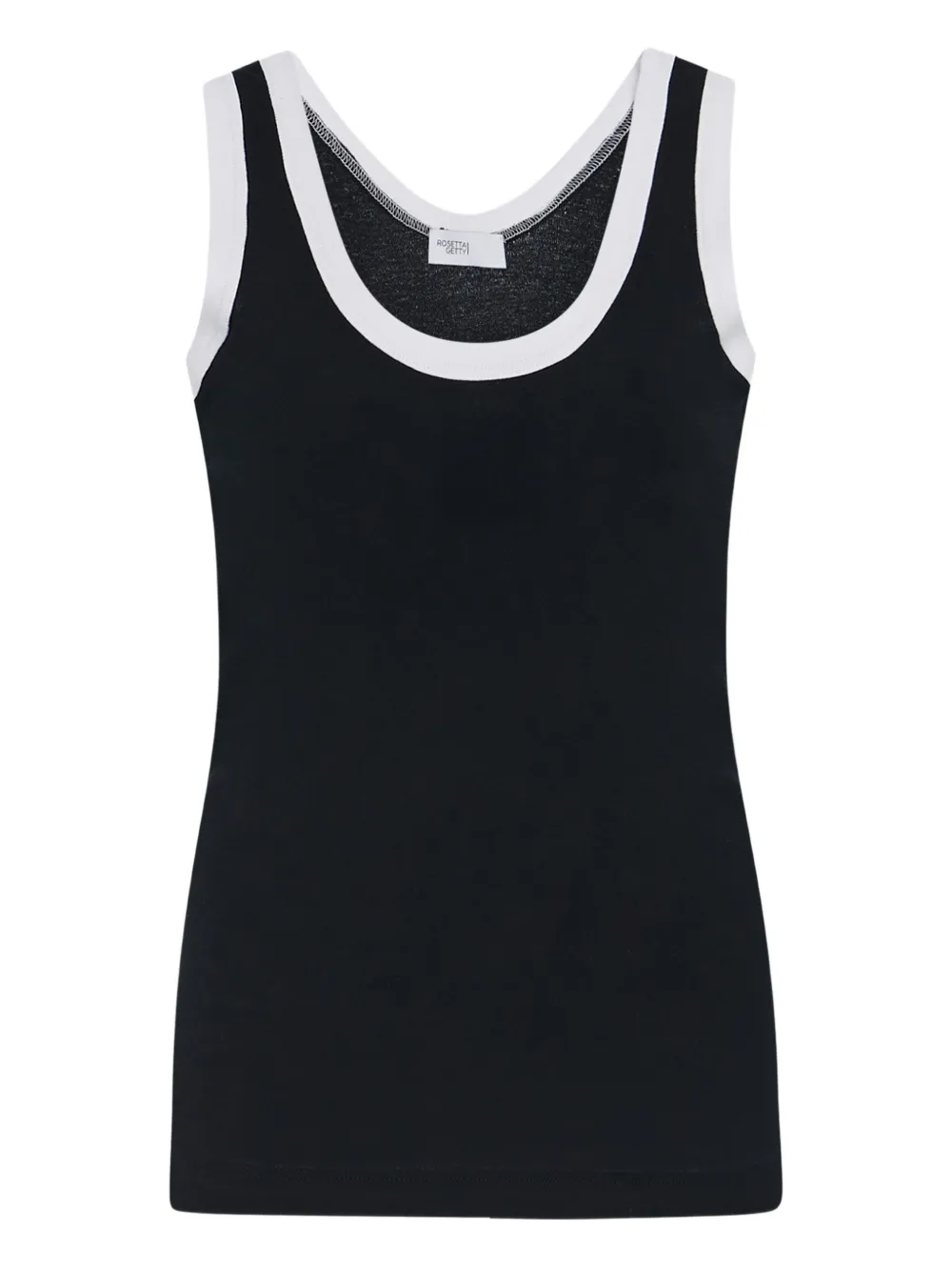 Rosetta Getty Geribbelde contrasterende tanktop Zwart