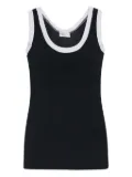 Rosetta Getty contrast rib tank top - Black
