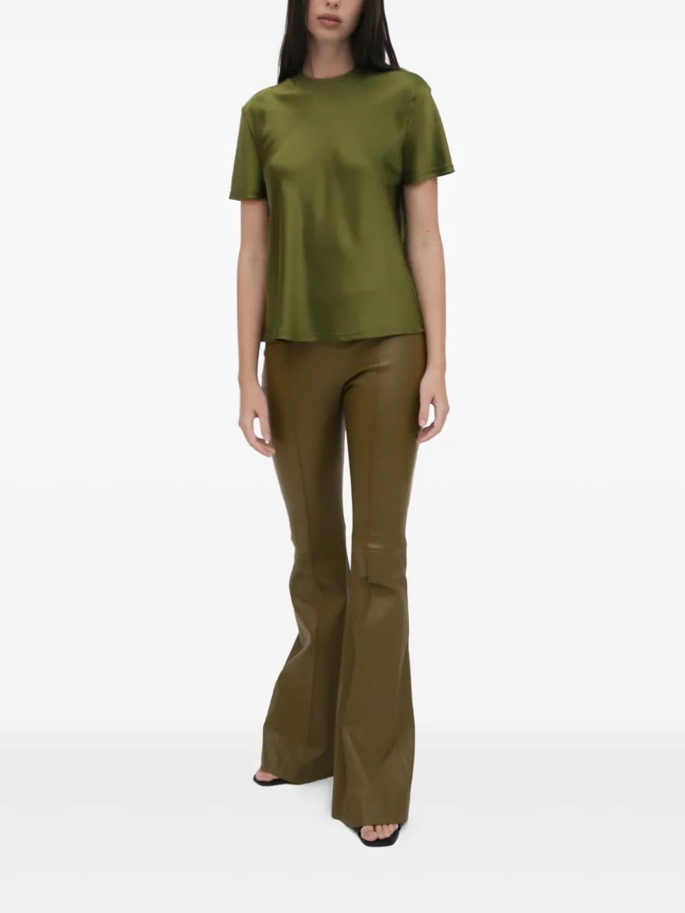 Rosetta Getty T-shirt met satijnen afwerking Groen