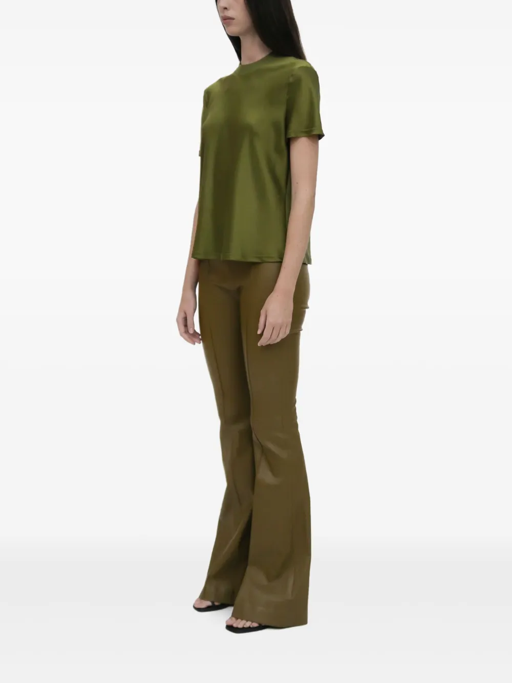 Rosetta Getty T-shirt met satijnen afwerking Groen