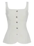Rosetta Getty button-front square-neck top - White