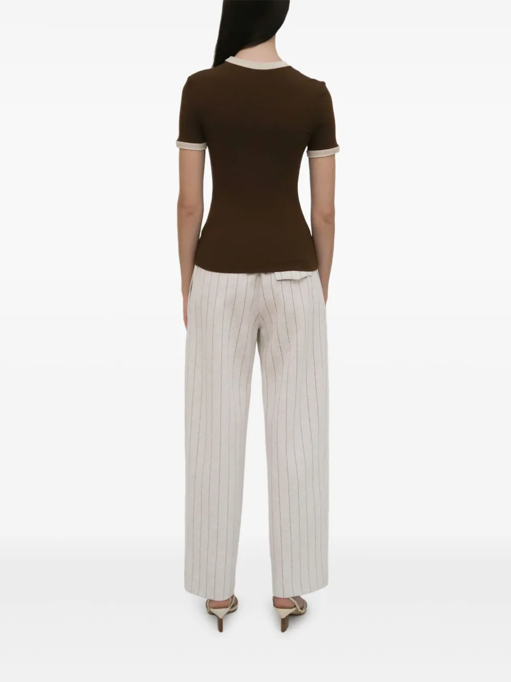 Rosetta Getty Ribgebreid T-shirt Bruin