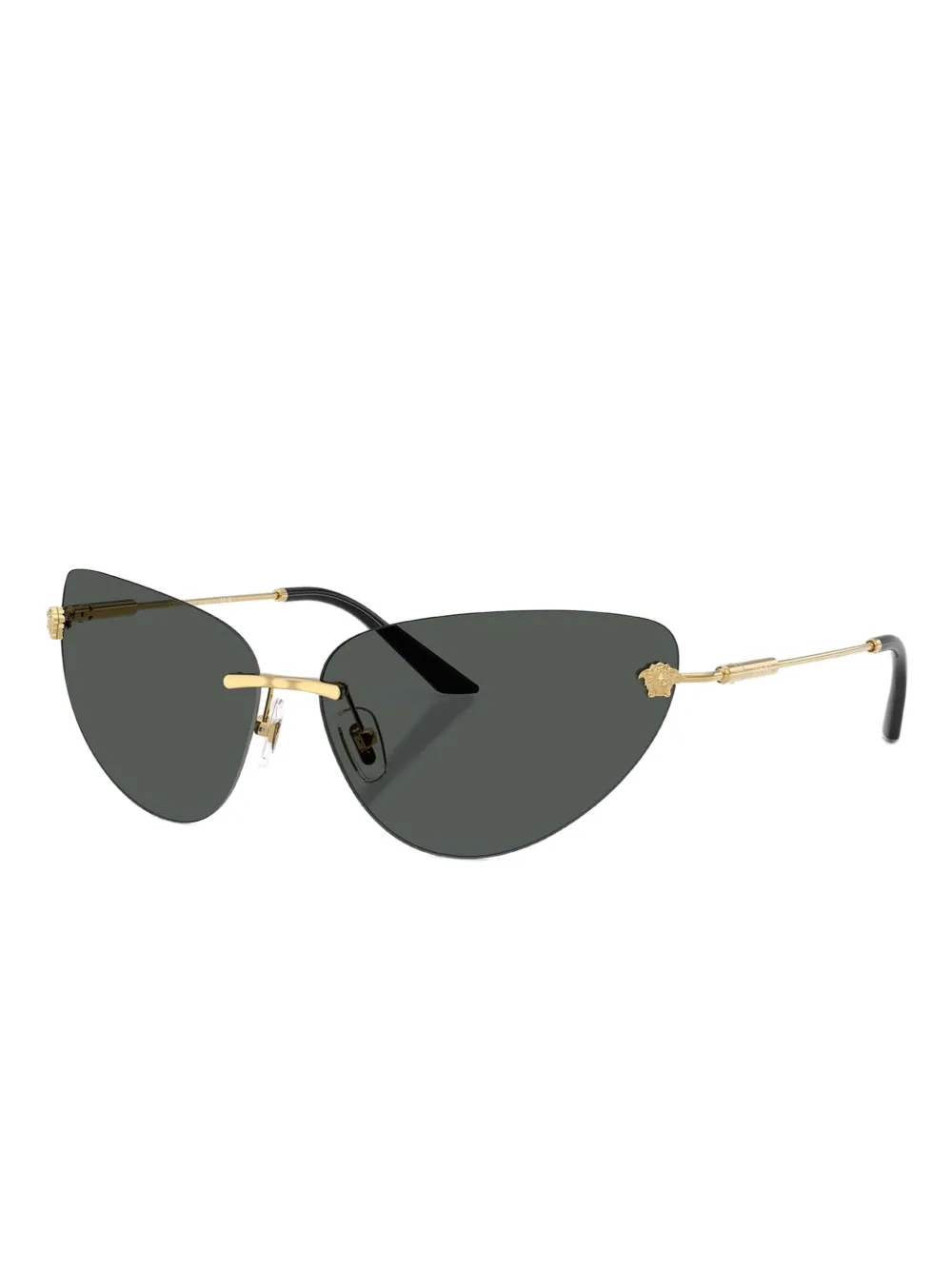 Versace 64mm Oversize Rimless Gradient Cat Eye Sunglasses In Gold
