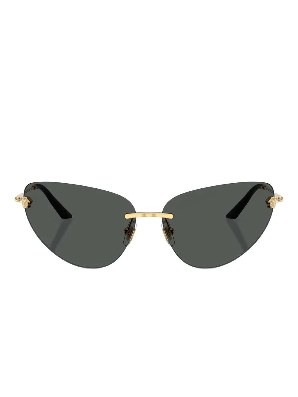Versace 64mm Oversize Rimless Gradient Cat Eye Sunglasses In Gold
