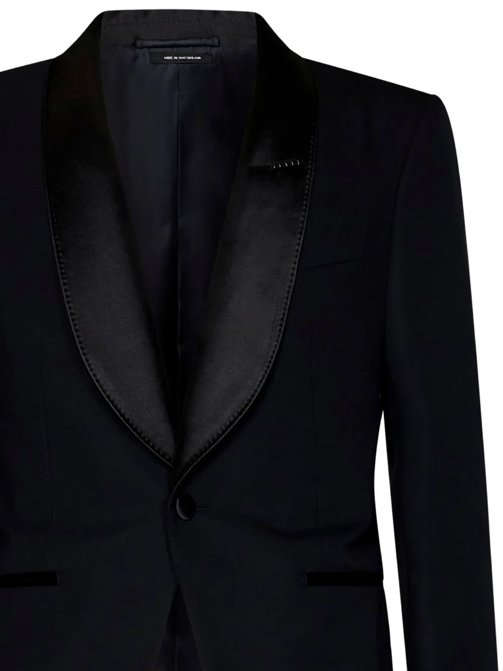 Tom Ford Mens Black Shawl-lapel Tapered-leg Master Evening Wool Suit In Black