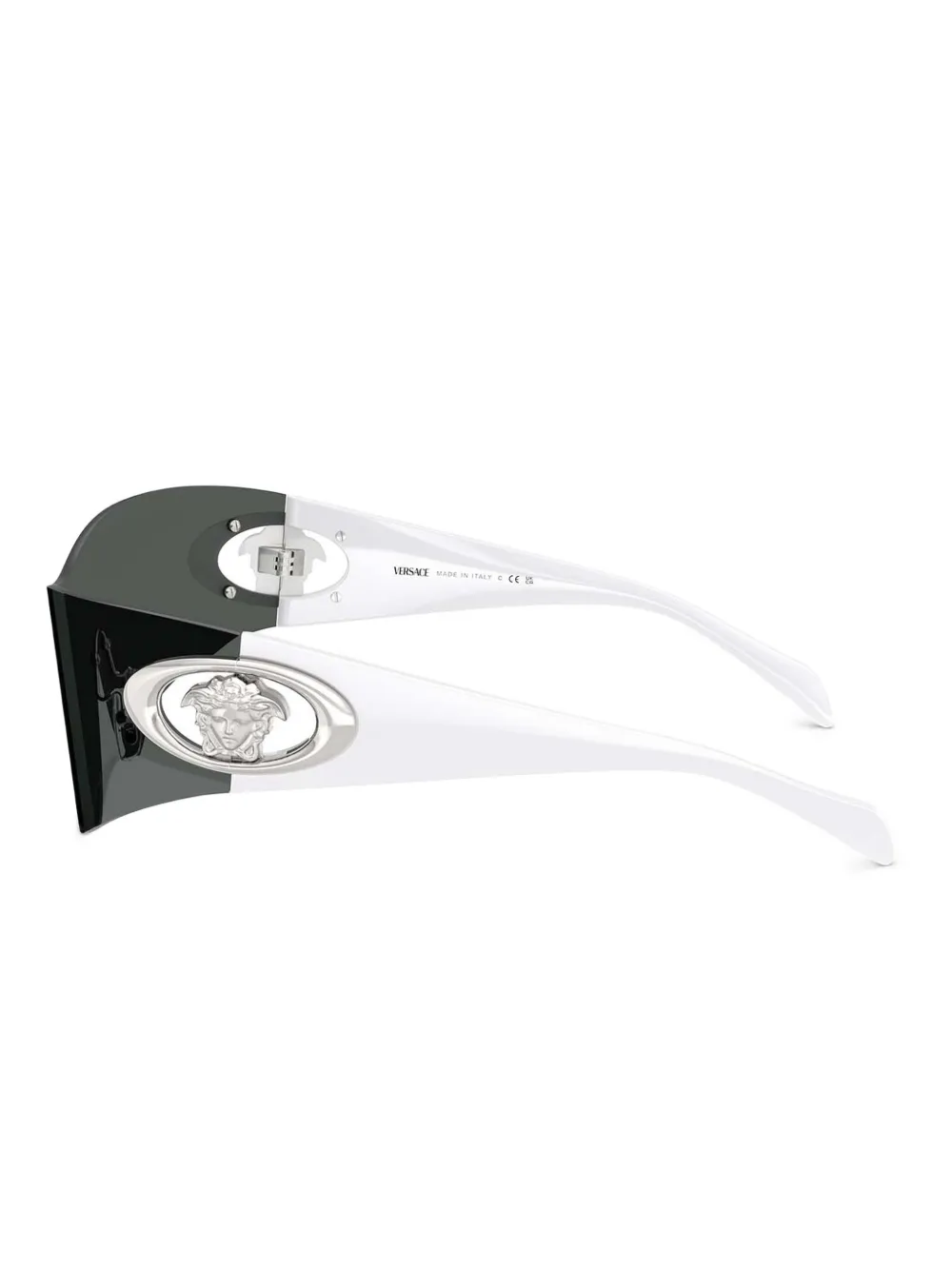 Versace Eyewear Zonnebril met shield montuur verfraaid met Medusa Grijs