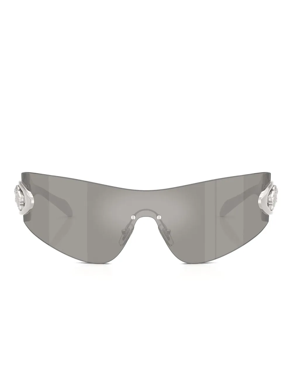Versace Eyewear Zonnebril met shield montuur verfraaid met Medusa Grijs