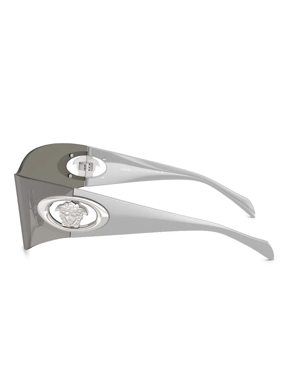 Versace Eyewear Zonnebril met shield montuur verfraaid met Medusa Grijs