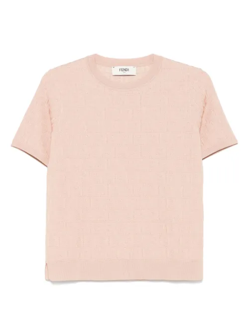 T-shirt à monogramme FF en jacquard - FENDI - Modalova