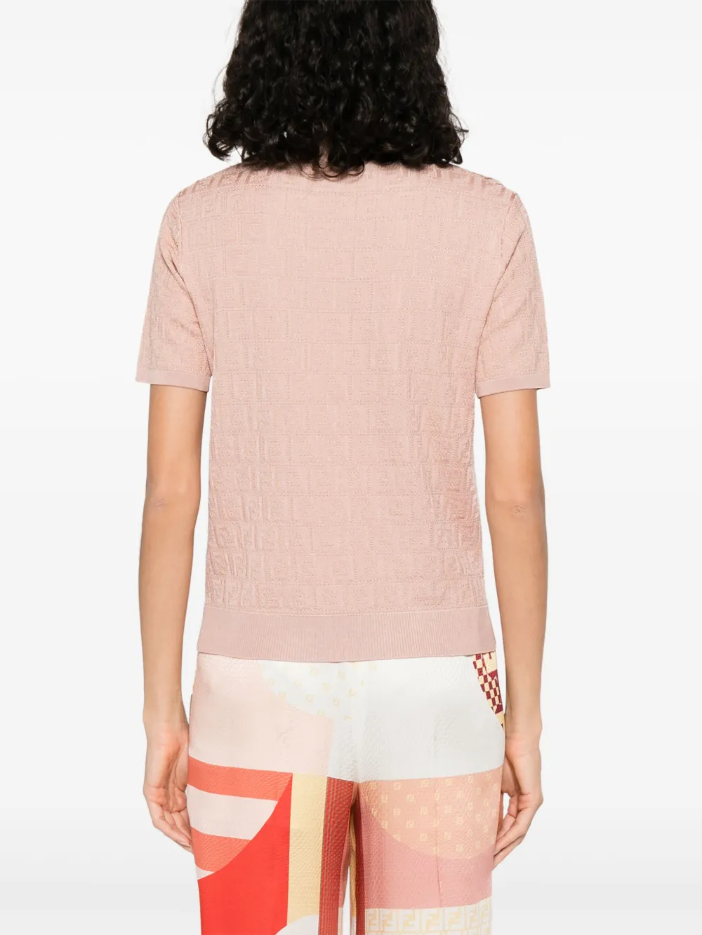 Fendi Ff Cotton And Viscose Short Sleeved Jumper