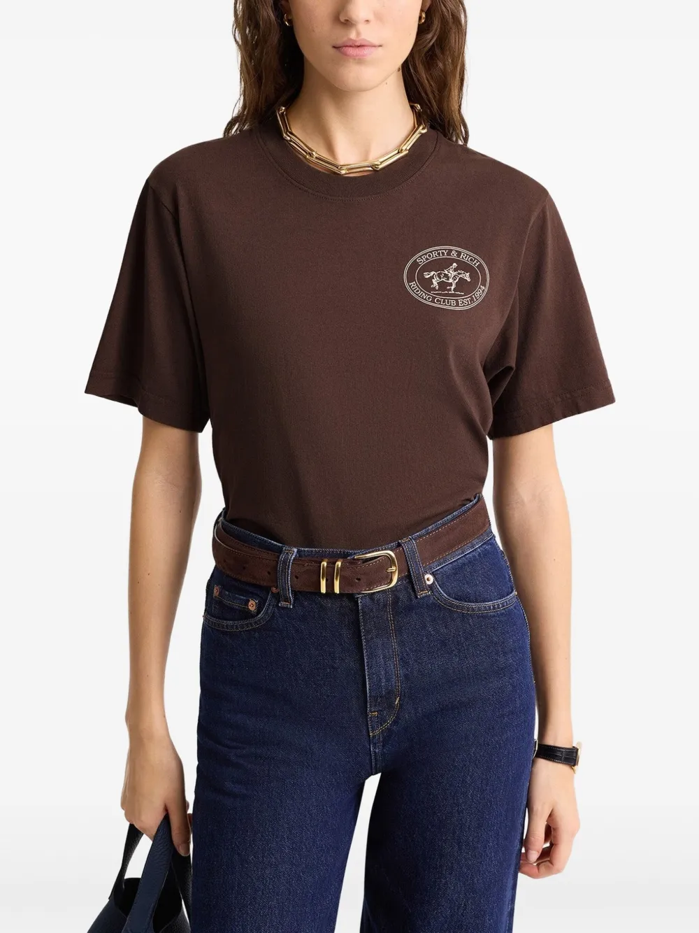 Sporty & Rich cotton T-shirt Bruin