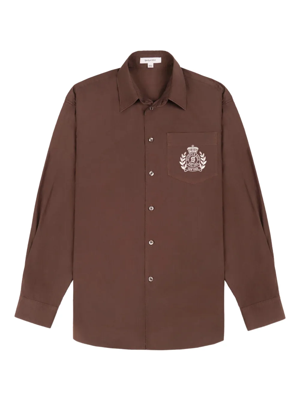 Sporty & Rich H&W Crest shirt Bruin