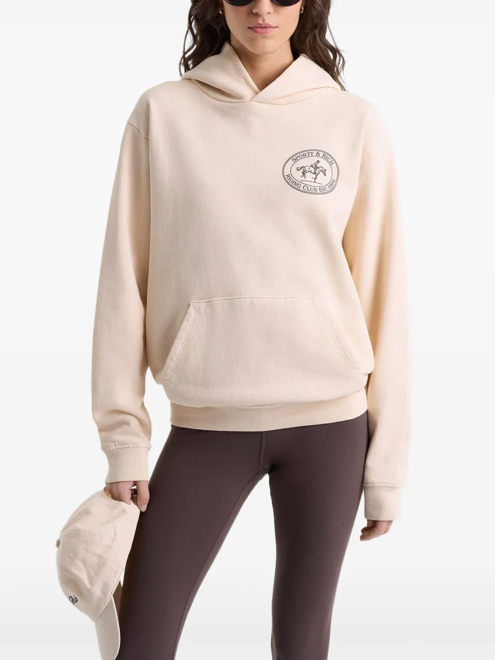 Sporty & Rich cotton hoodie Beige