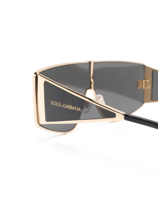 Dolce Gabbana Eyewear shield-frame Sunglasses Gold FARFETCH NZ