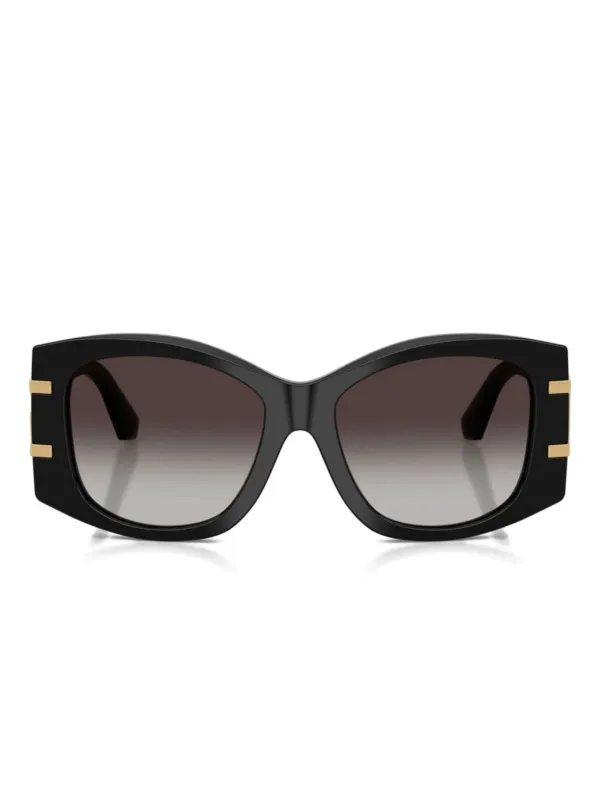 小物 Dolce & Gabbana sunglasses logo black Dolce & Gabbana Eyewear logo-print square-frame Sunglasses