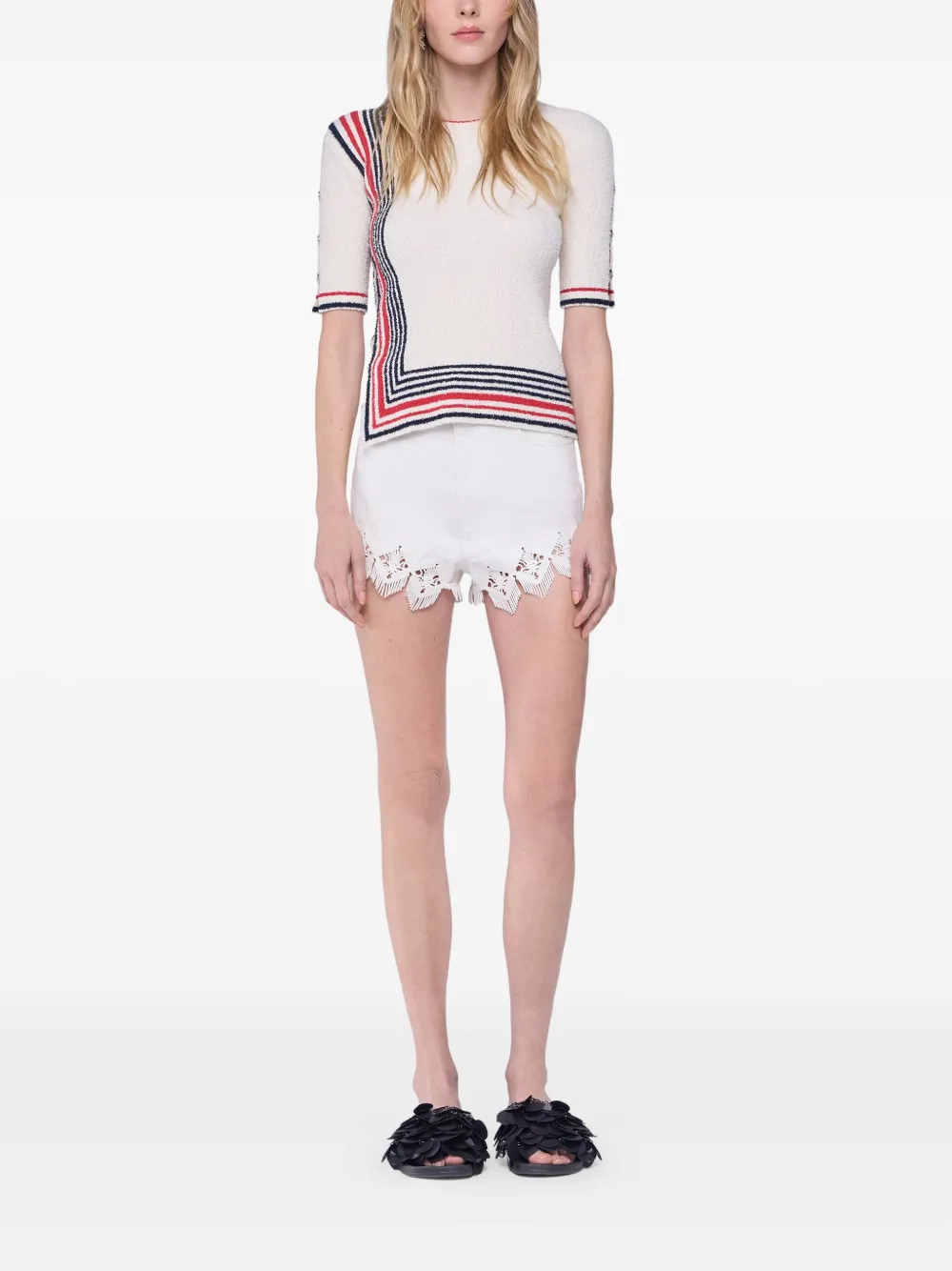 Rabanne Shorts met borduurwerk en gewelfde afwerking Wit