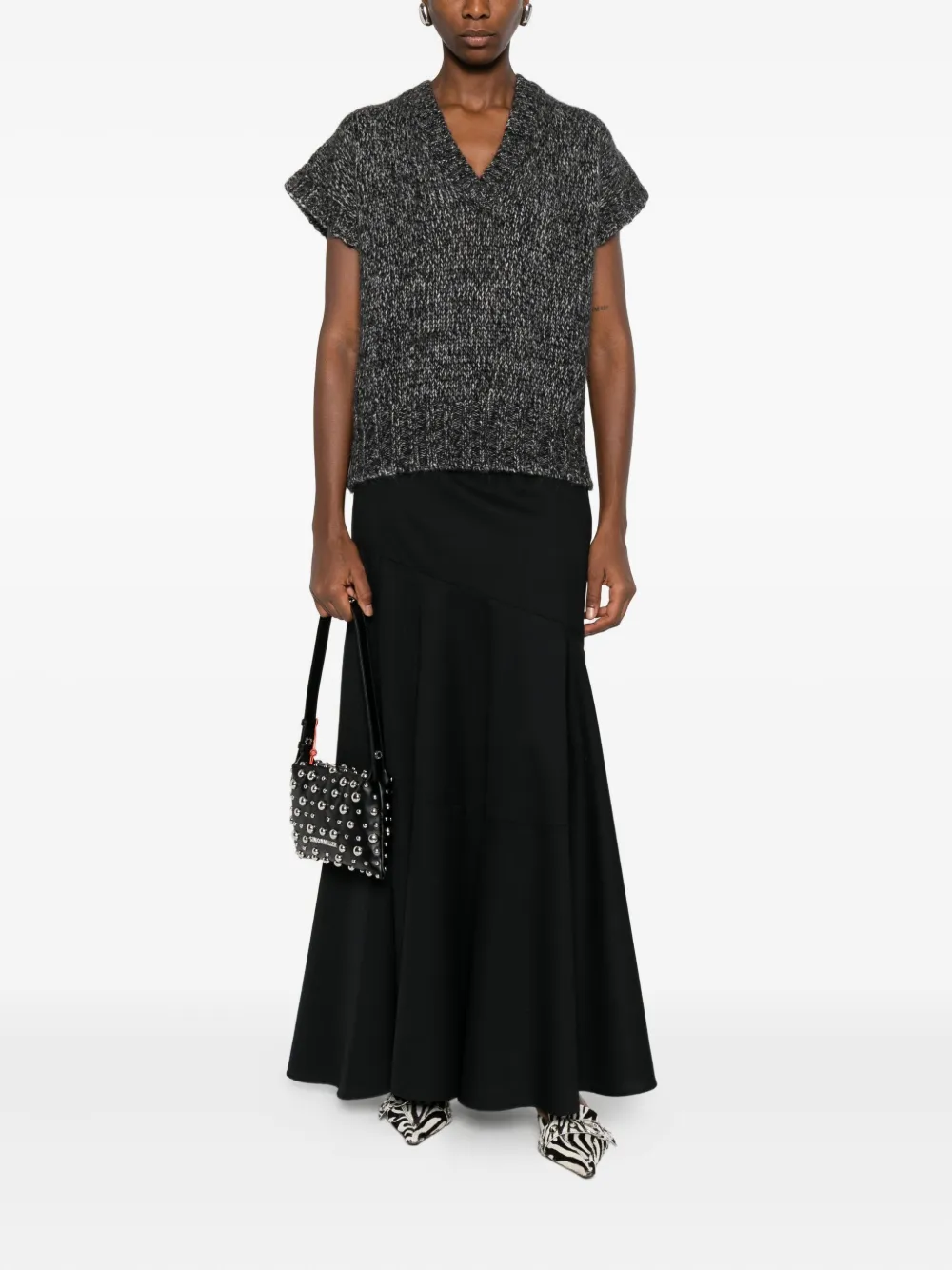 P.A.R.O.S.H. V-neck short-sleeve top | Knitted Sweaters | Image 2