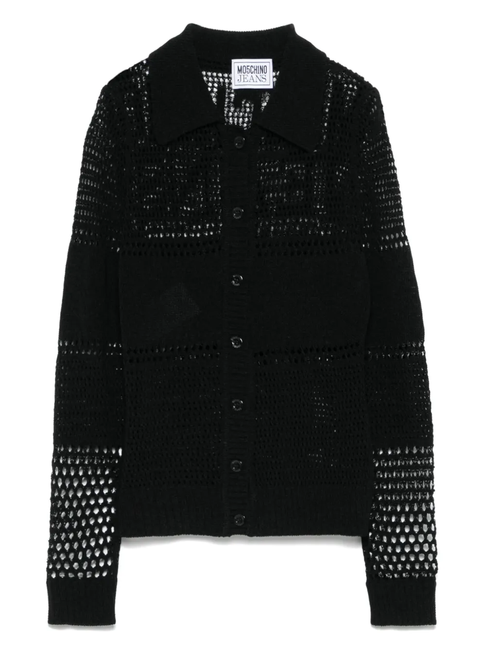 cotton-blend crochet shirt