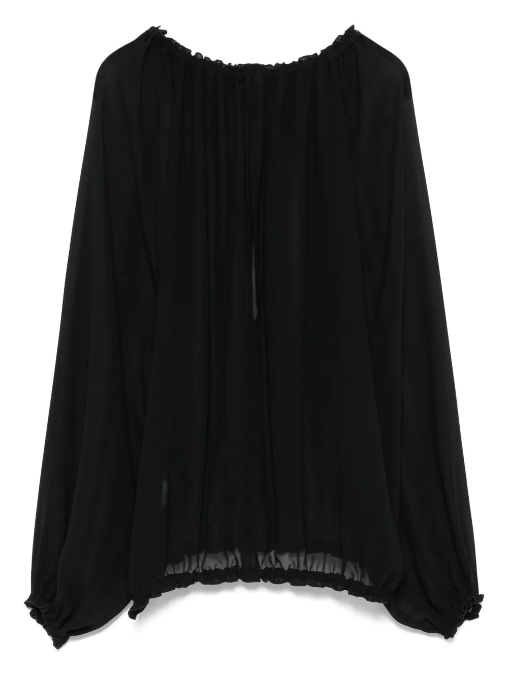 Blanca Vita Shirt met ruches afwerking - Zwart