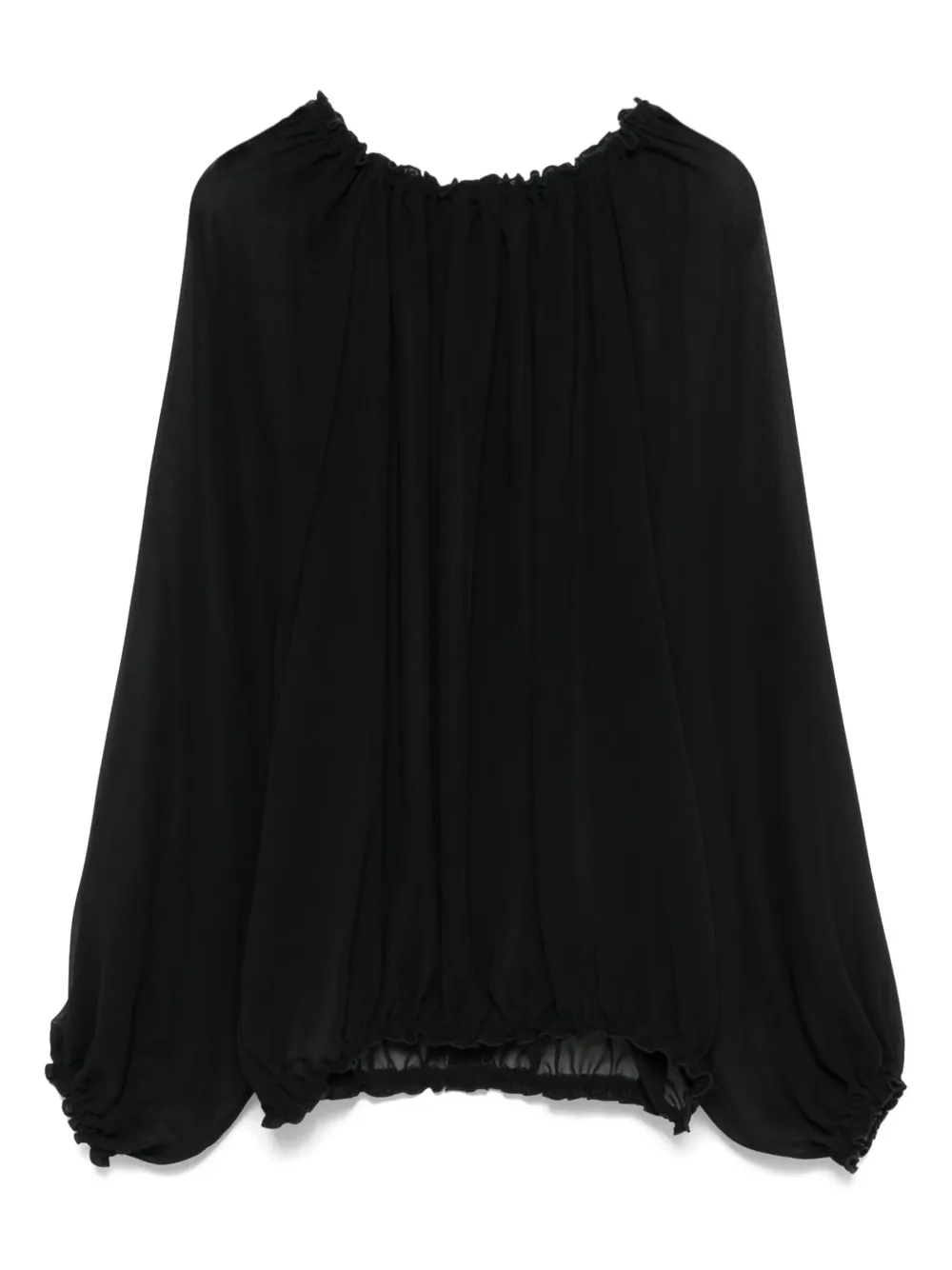 ruffle-trim blouse