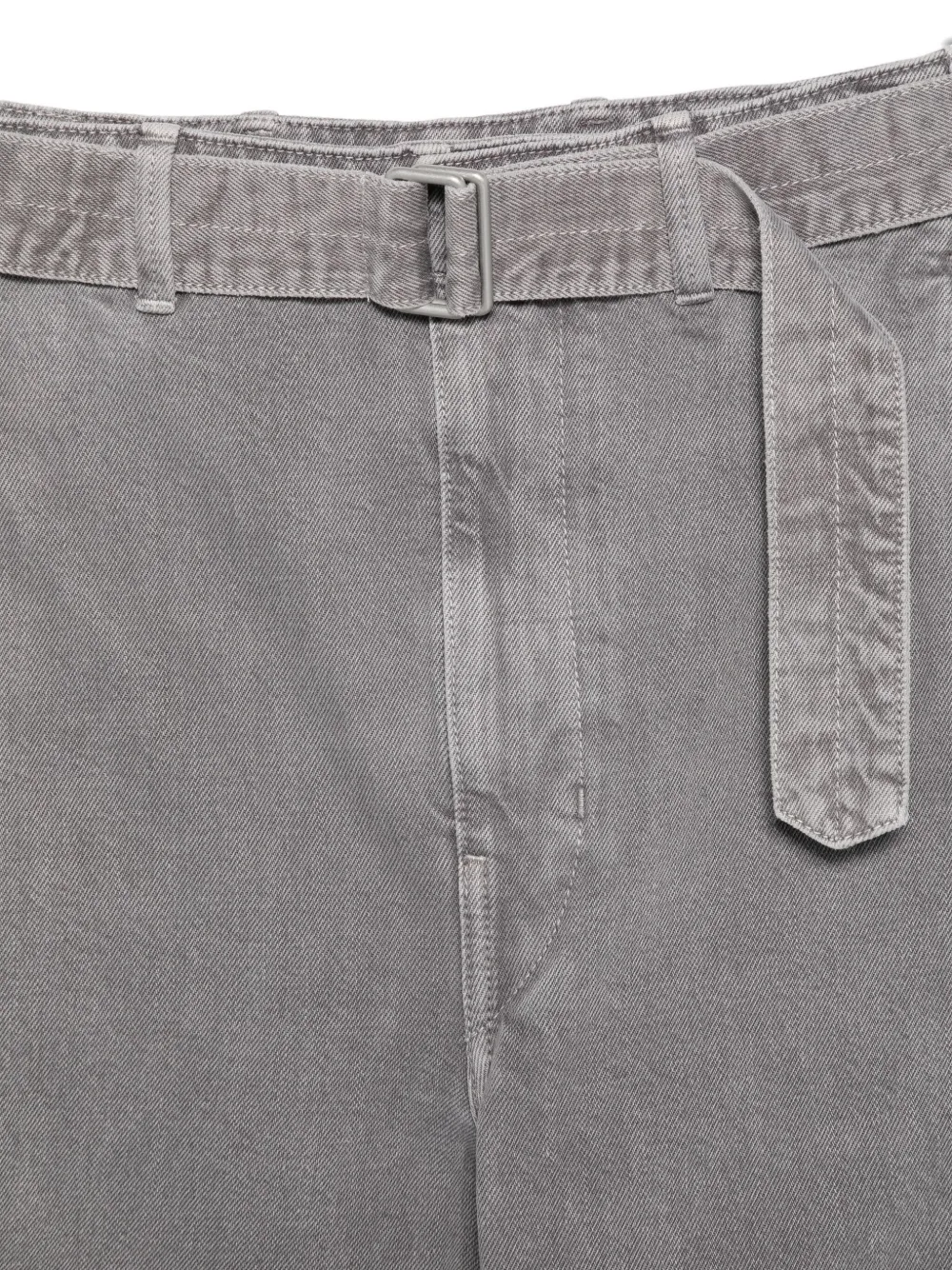 Lemaire Twisted Belted High Waist Jeans In Gray