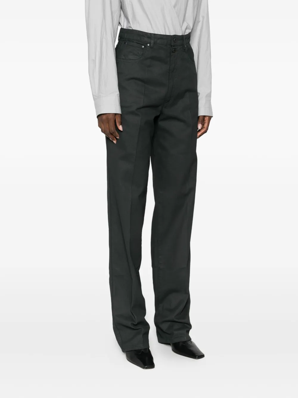 Lemaire Pleated Trousers In Black