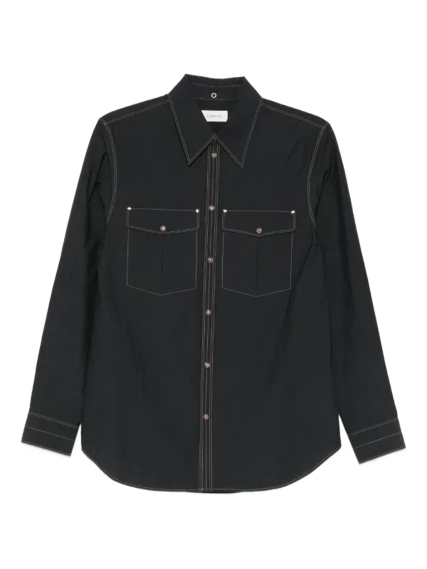 LEMAIRE トップステッチ シャツ | ブラック | FARFETCH JP
