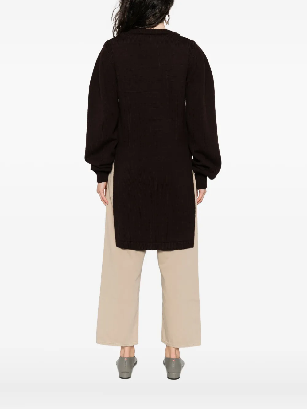 LEMAIRE slits wool sweater Bruin