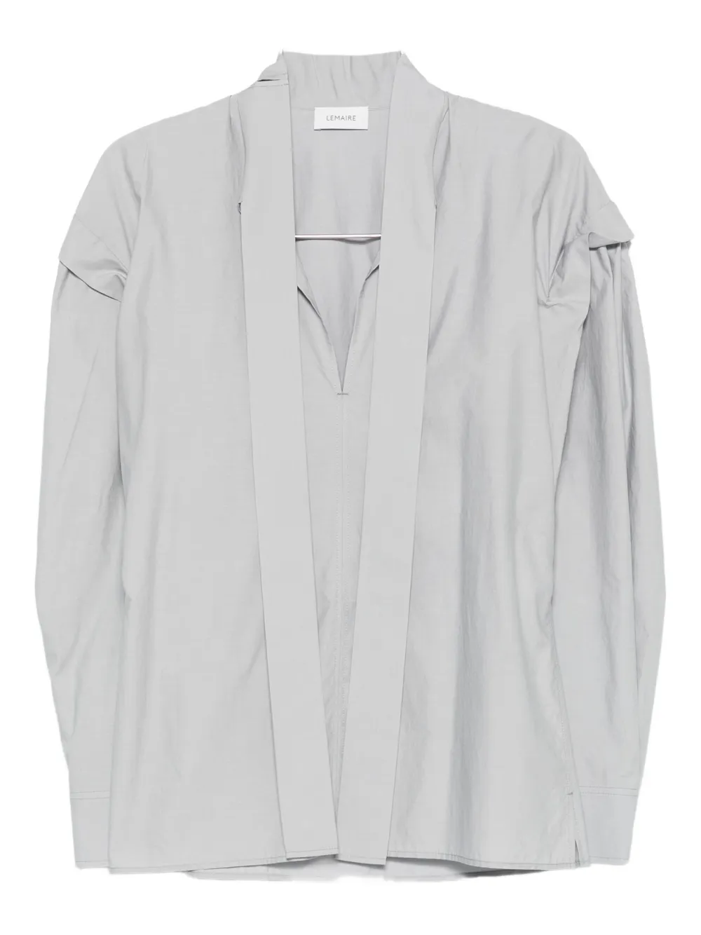 LEMAIRE Ascot puffed-sleeve V-neck top - Blu