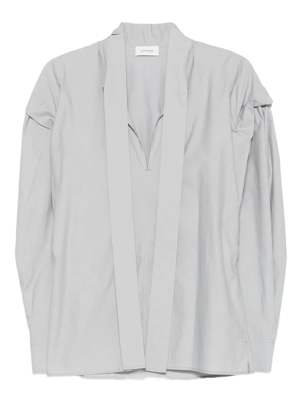 LEMAIRE Ascot puffed-sleeve V-neck top | Blue | Image 1