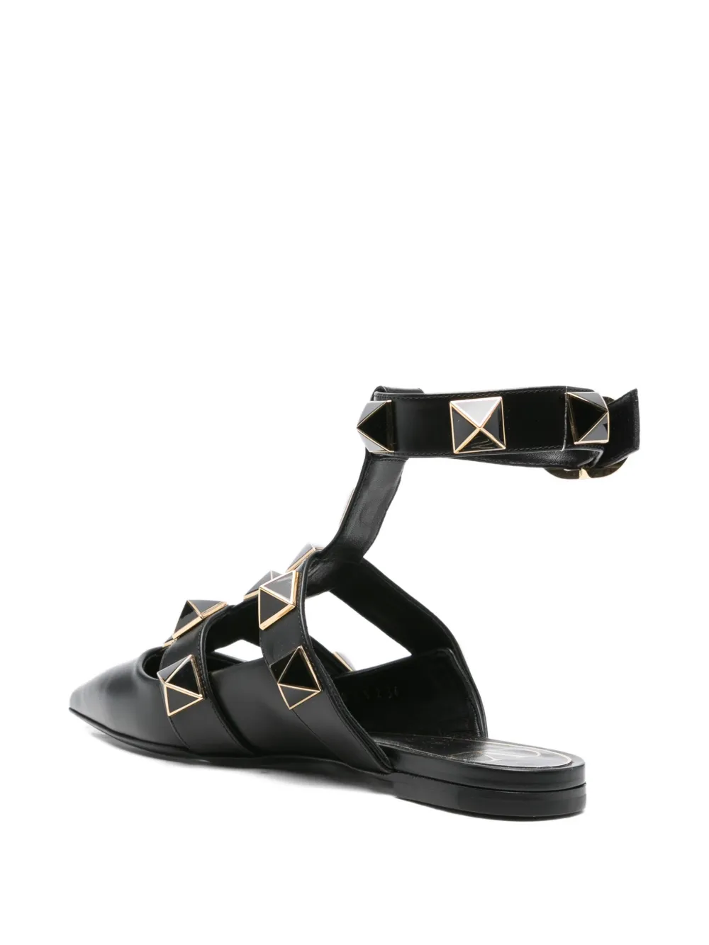 Valentino Garavani Roman Stud pointed-toe ballerina flats Black