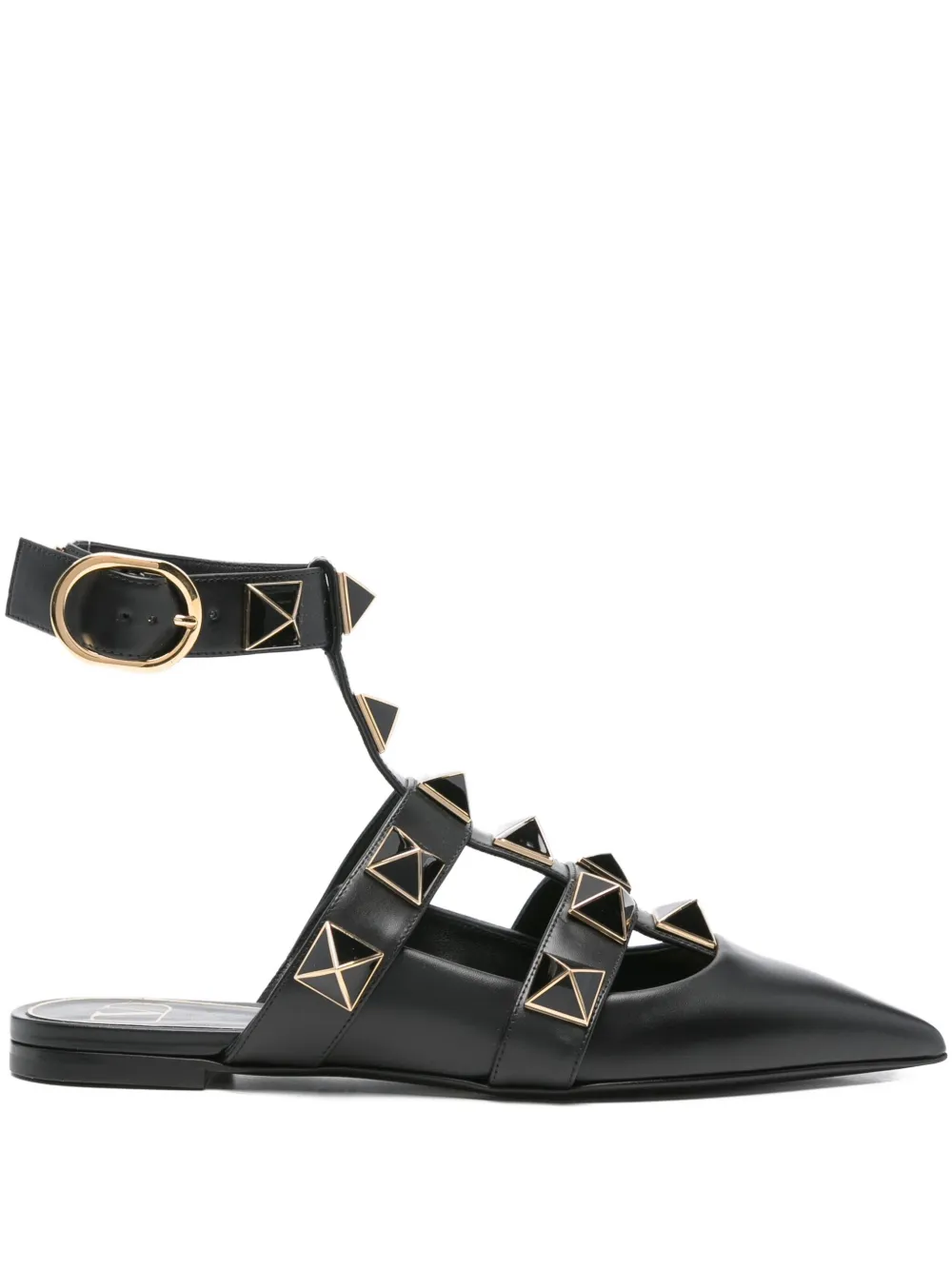 Valentino Garavani Roman Stud ballerina's met puntige neus Zwart