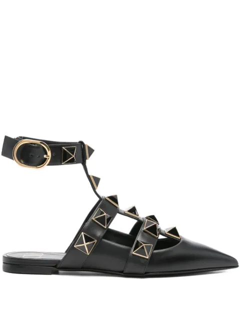 Valentino Garavani Roman Stud pointed-toe ballerina flats