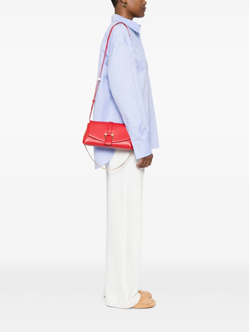 Ferragamo small front-flap shoulder bag - Rood