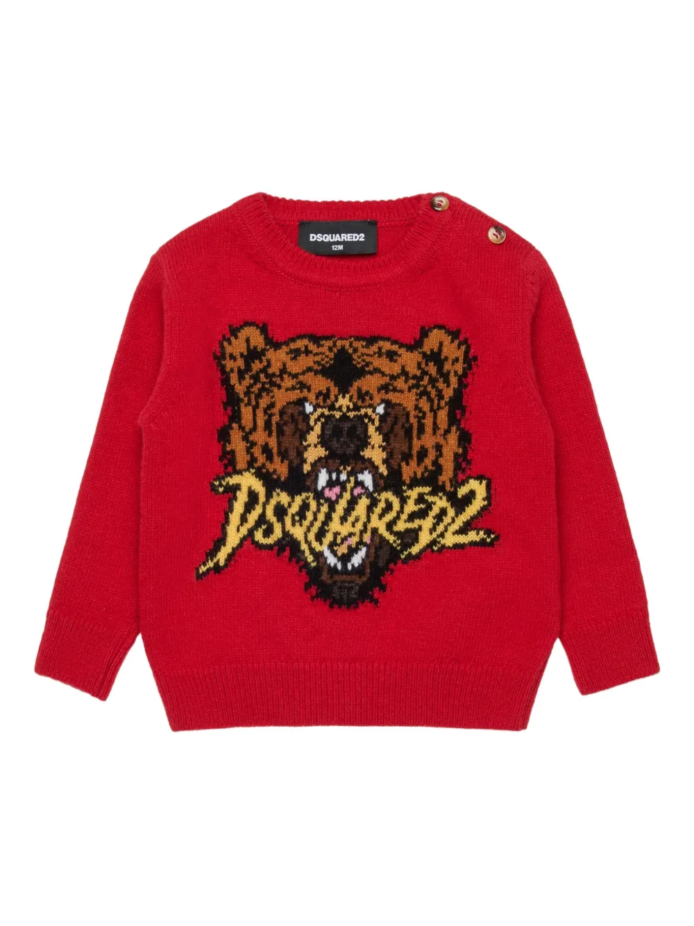 DSQUARED2 KIDS intarsia-knit jumper | Red | Image 1