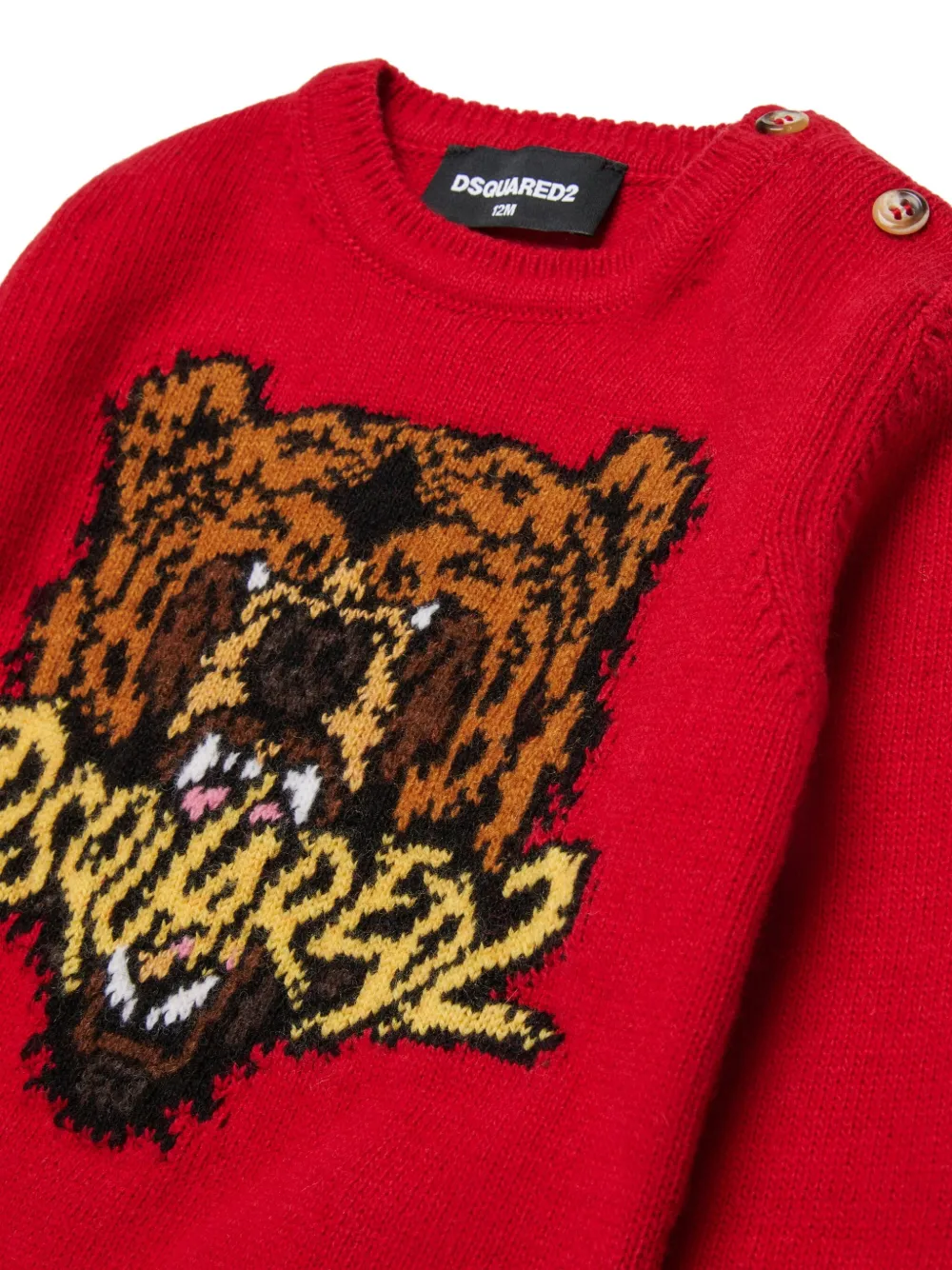 DSQUARED2 KIDS Intarsia trui Rood